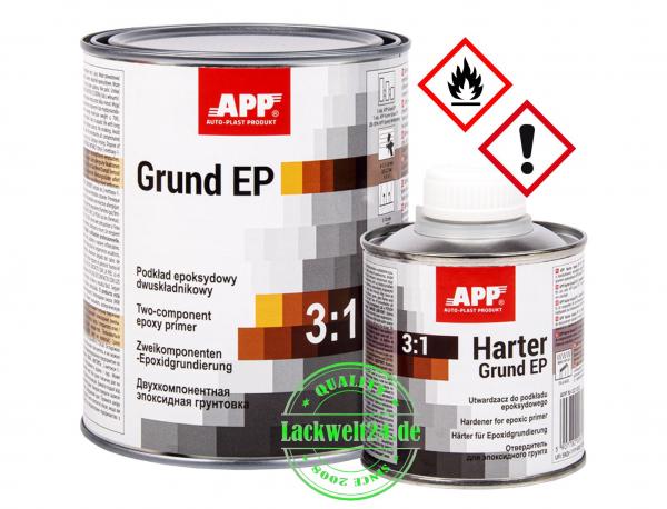 APP 2K-Epoxid-Grundierung/Füller, inkl. Härter, hellgrau, 1,2kg Set